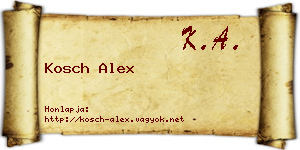 Kosch Alex névjegykártya